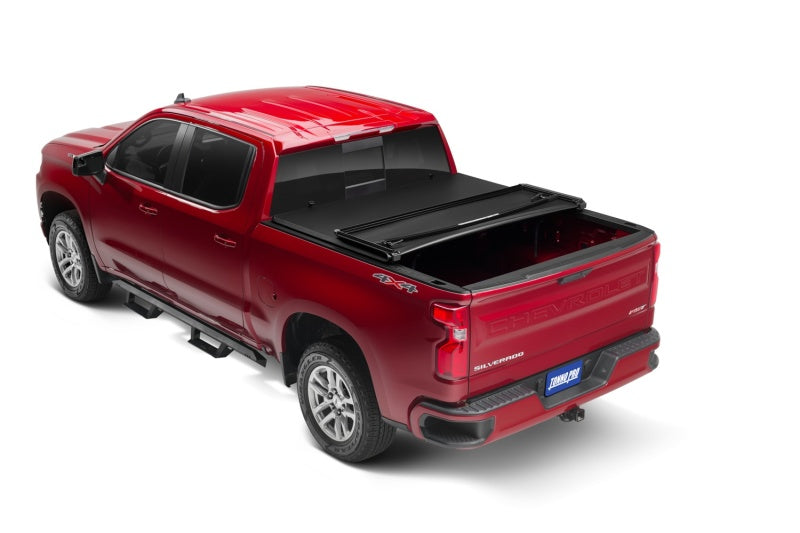 Tonno Pro 20-21 GM 2500/3500HD 8ft w/o Factory Side Storage Boxes Tonno Fold Tri-Fold Tonneau Cover