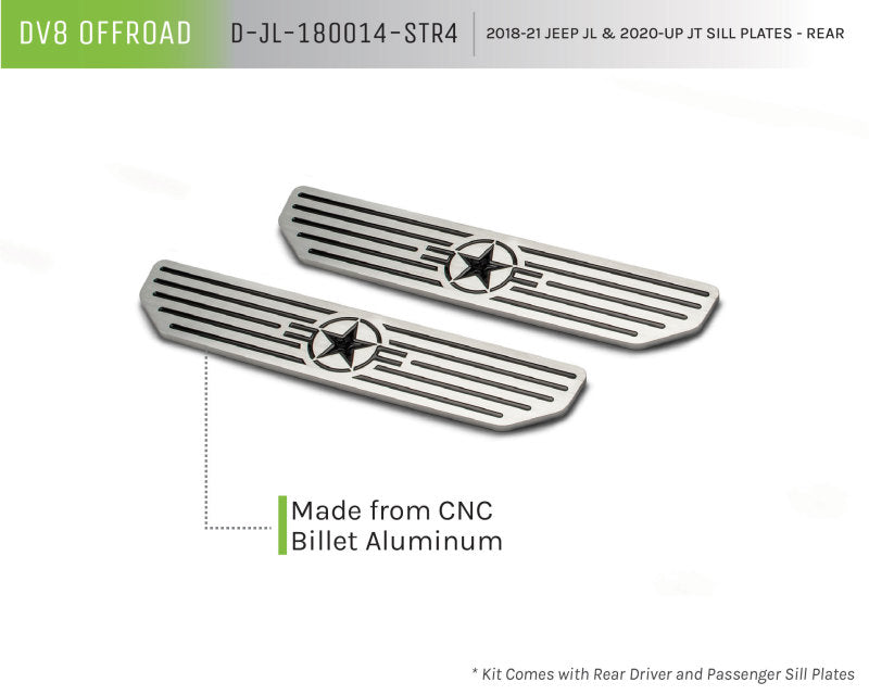 Plaques de seuil arrière Jeep Gladiator JL DV8 Offroad 2018-2019