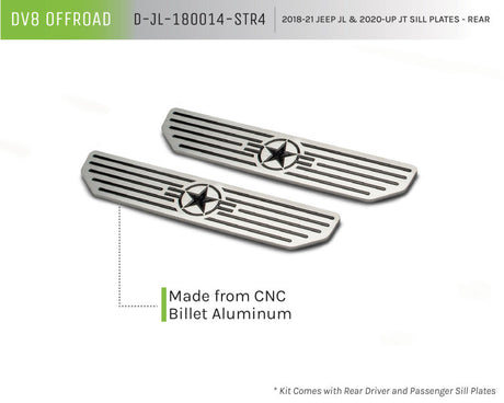Plaques de seuil arrière Jeep Gladiator JL DV8 Offroad 2018-2019