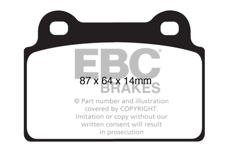 Plaquettes de frein arrière EBC Ultimax2 pour Mitsubishi Lancer Evo 10 2.0 Turbo (rotor 1 pièce) 08-16