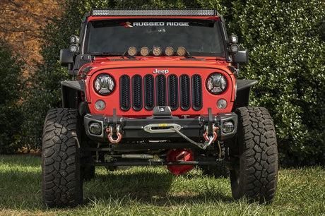 Ensemble de pare-chocs avant Rugged Ridge 07-18 Jeep Wrangler JK Arcus avec plateau et crochets