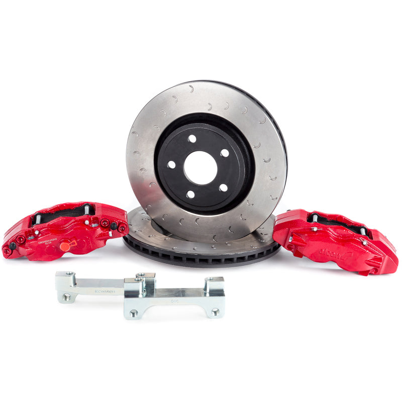 Alcon 2007+ Jeep JK 350x32mm Rotors 4-Piston Red Calipers Front Brake Upgrade Kit