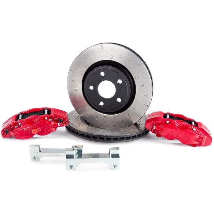 Kit de mise à niveau de frein avant Alcon 07+ Jeep JK 350x32mm avec étriers rouges à 4 pistons