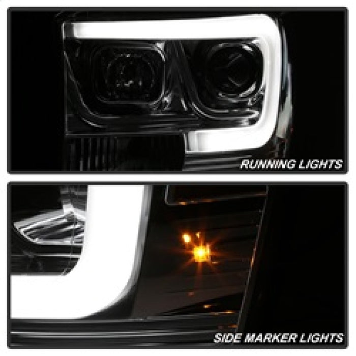 Phares de projecteur Spyder Dodge Ram 1500 06-08 V2 - Barre lumineuse DRL - Chrome (PRO-YD-DR06V2-LB-C)