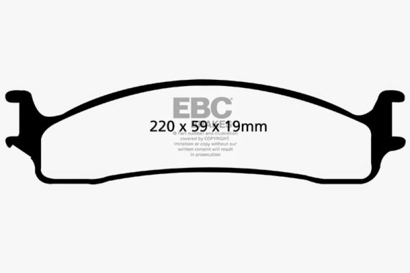 Plaquettes de frein avant EBC Greenstuff pour Dodge Ram 1500 Mega Cab 2WD 06-11