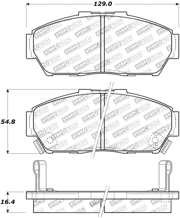 Plaquettes de frein avant StopTech Street Touring 93-95 Honda Civic Coupé