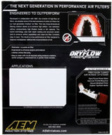 Filtre à air DryFlow AEM Silverado/Sierra/Avalance/Tahoe/Yukon 12,625 po O/SL x 10 po O/SW x 1,75 po H