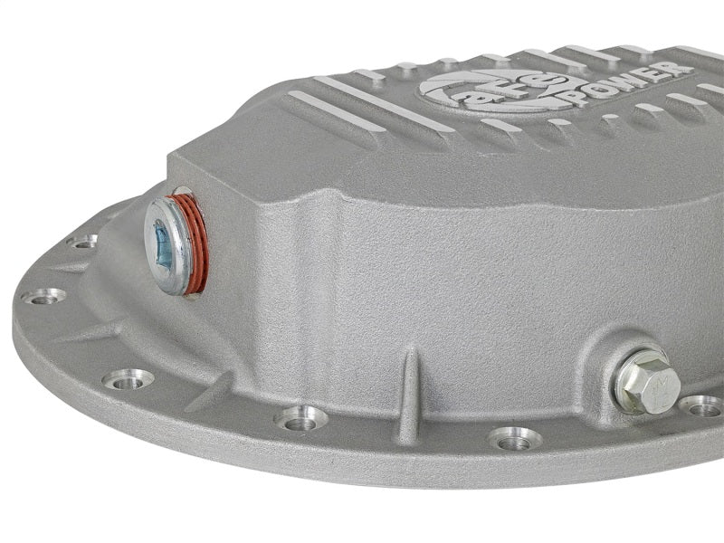 Couvercle de différentiel arrière aFe Power brut avec ailettes usinées Street Ser. 16-17 Nissan Titan XD (AAM 9.5-14)