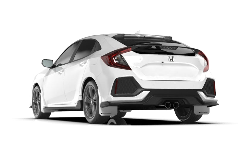 Garde-boue Rally Armor 17-21 Honda Civic Sport &amp; Touring (Hatch) blanc UR avec logo noir