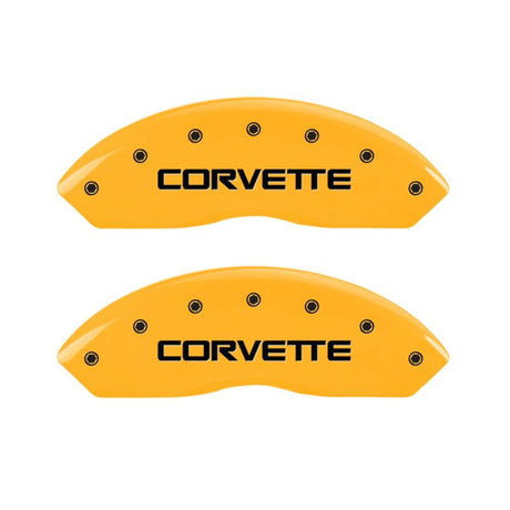 Couvre-étriers MGP 4 gravés F &amp; R C4/Corvette finition jaune noir Char 1988 Chevrolet Corvette