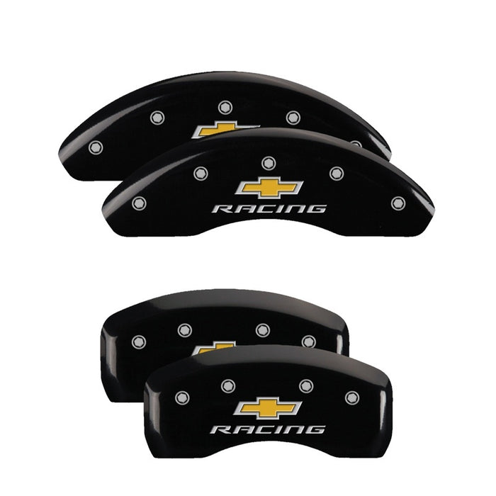 MGP 4 Caliper Covers Engraved F & R Chevy Racing Black Finish Silver Char 2019 Chevrolet Equinox