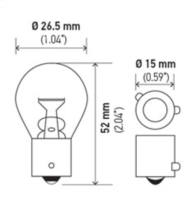 Ampoule Hella 7507 12V 21W BAU15s S8 AMBRE