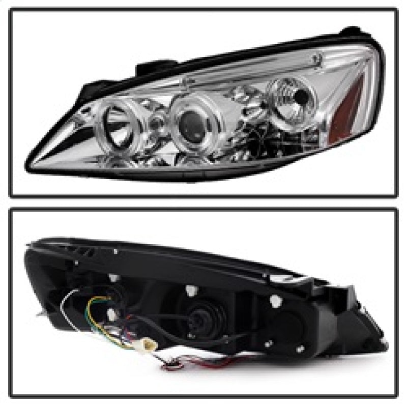 Phares de projecteur Spyder Pontiac G6 2/4DR 05-08 LED Halo LED Chrm PRO-YD-PG605-HL-C
