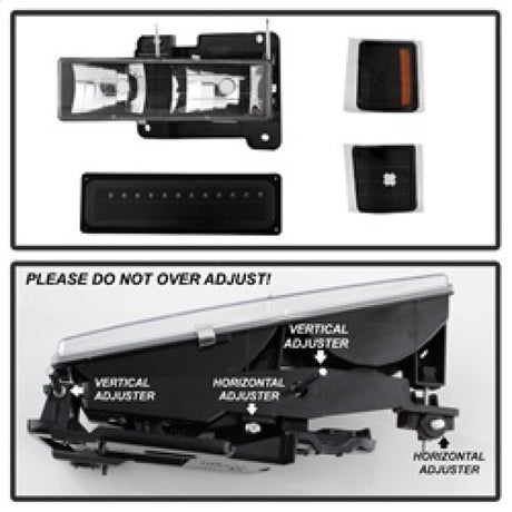 Phares d'angle/pare-chocs à LED pleine grandeur Xtune Blazer 92-94 Noir HD-JH-CCK88-LED-AM-BK-SET