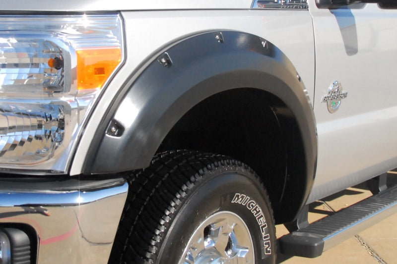 Lund 11-16 Ford F-250 Super Duty RX-Rivet Style Smooth Elite Series Fender Flares - Black (2 Pc.)