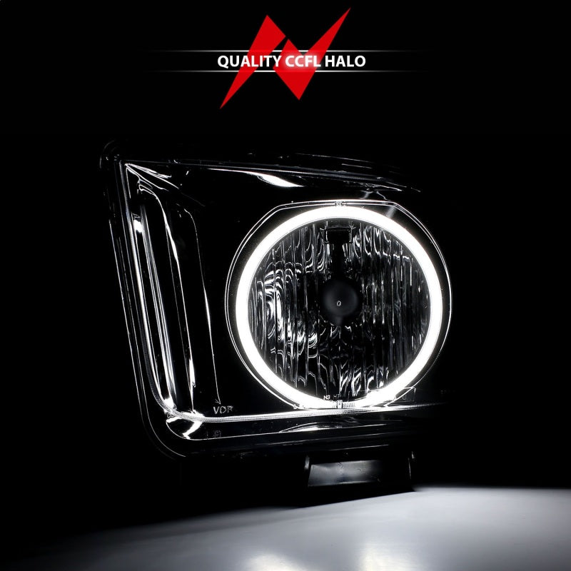 Phares en cristal ANZO 2005-2009 Ford Mustang avec halo noir (CCFL)
