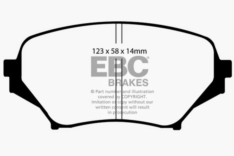 Plaquettes de frein avant EBC 06-15 Mazda Miata MX5 2.0 Greenstuff