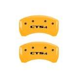 MGP 4 Caliper Covers Engraved Front Cursive/Cadillac Engraved Rear CTS Black finish silver ch