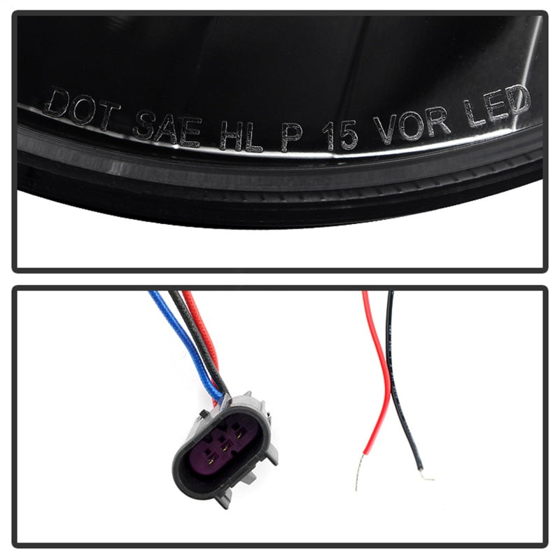 Phares avant en cristal Spyder Jeep Wrangler 07-15 noir transparent