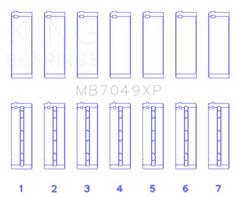 King Engine Bearings Toyota 1FZFE (Size .025 Oversized) Performance Main Bearing Set