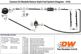 Module de pompe DeatschWerks 16-19 Cadillac CTS-V série X2 - Alimentation 8AN avec retour 6AN Kit de plomberie PTFE