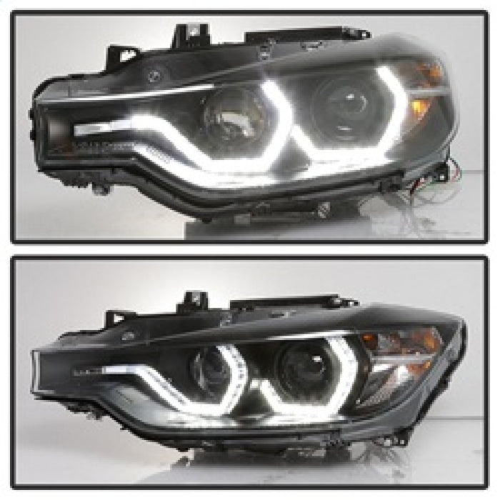 Phares de projecteur Spyder 12-14 BMW F30 Série 3 4DR - LED DRL - Noir (PRO-YD-BMWF3012-DRL-BK)