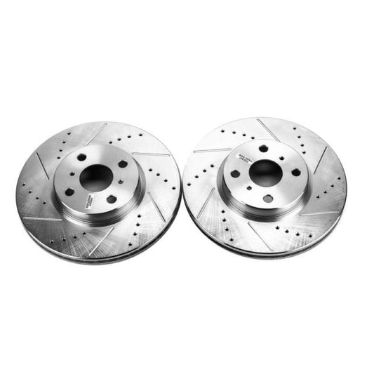 Power Stop 12-18 Toyota Yaris Front Evolution Drilled & Slotted Rotors - Pair