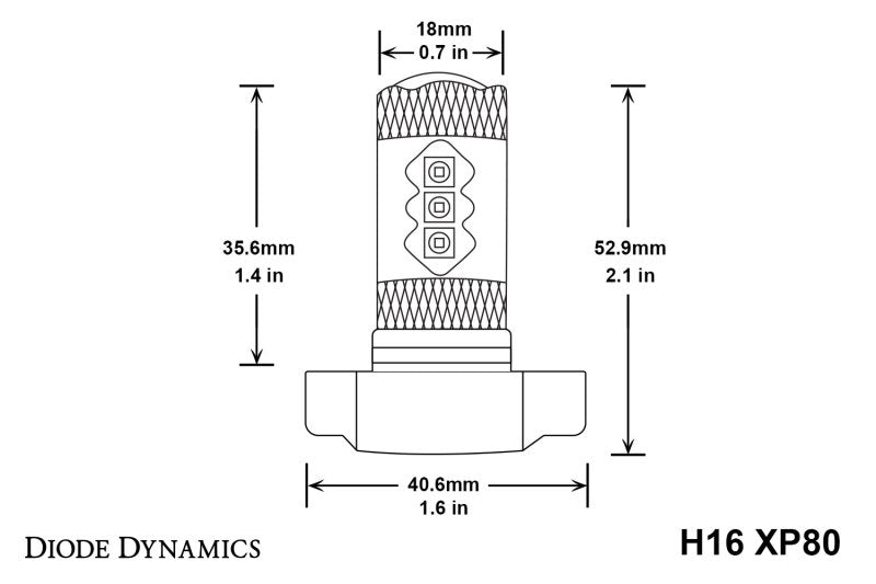 Diode Dynamics 5202/PSX24W XP80 LED - Cool - White (Pair)