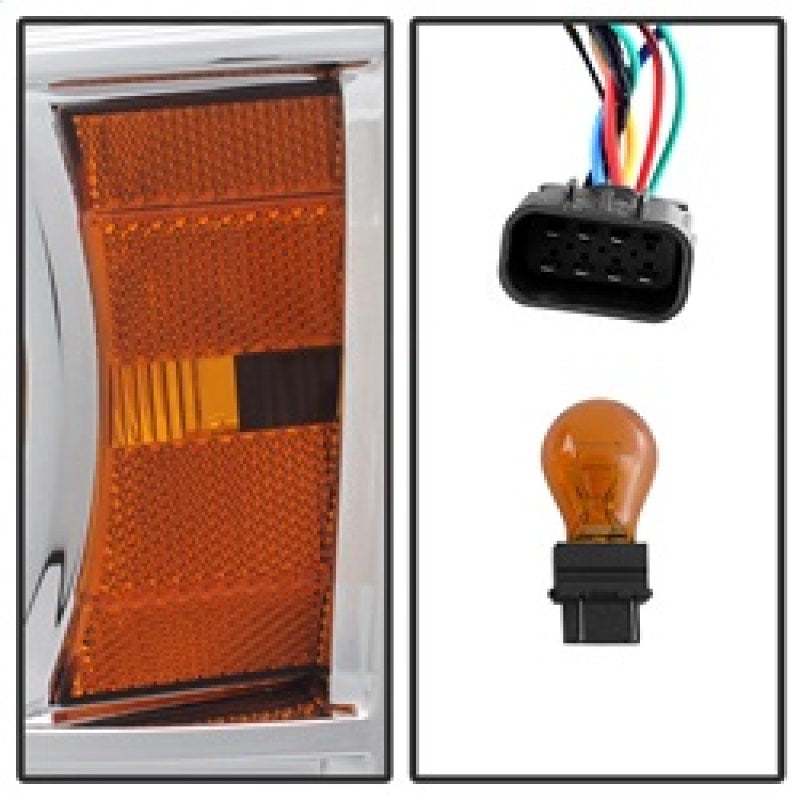 Phares de projecteur Spyder GMC Sierra 14-16 Barre lumineuse DRL Chrm PRO-YD-GS14V2-LBDRL-C