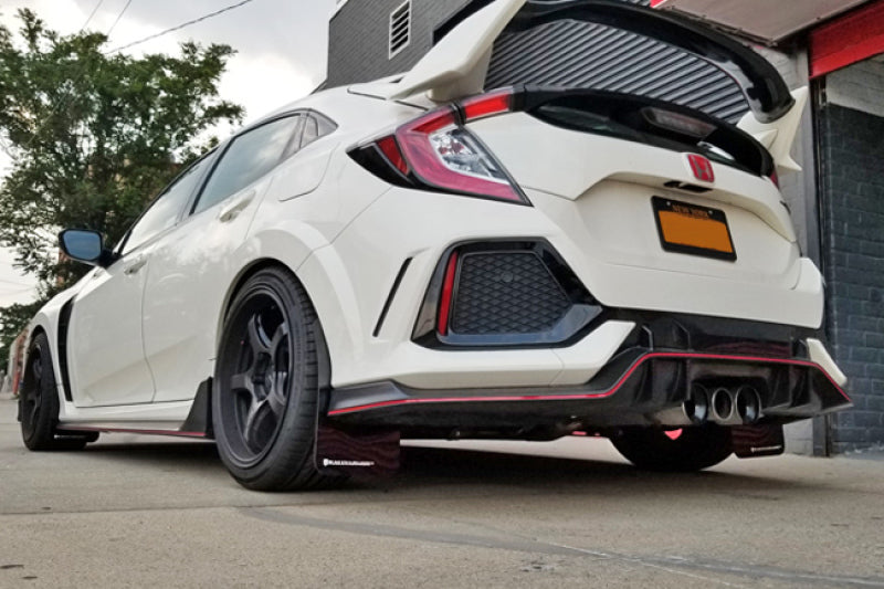 Rally Armor 17-21 Honda Civic Type R Red UR Mud Flap w/ White Logo