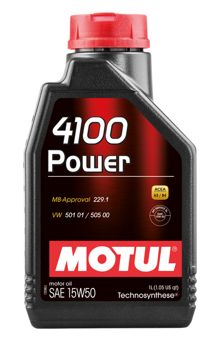 Huile moteur Motul 1L 4100 POWER 15W50 - VW 505 00 501 01 - MB 229.1