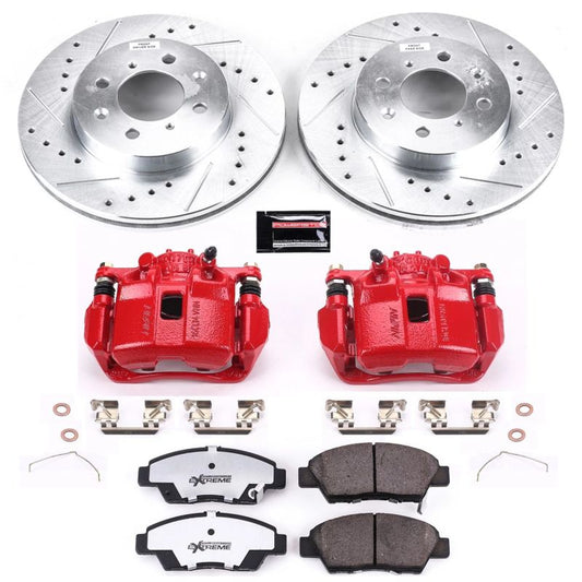 Power Stop 09-14 Honda Fit Front Z26 Street Warrior Brake Kit w/Calipers