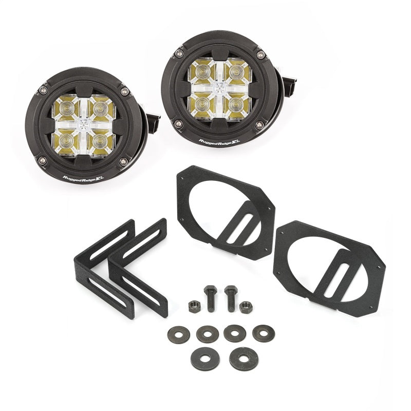 Kit d'éclairage circulaire à LED à double faisceau pour Jeep Wrangler JK 07-18 Rugged Ridge