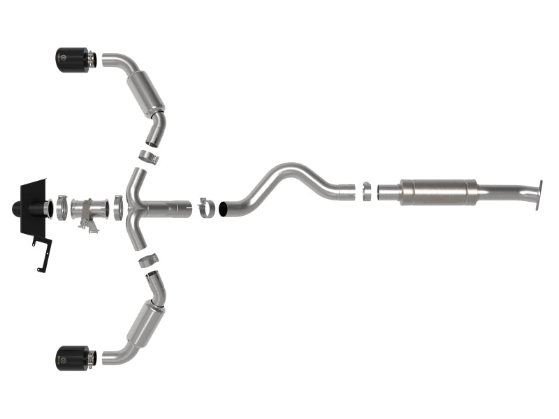 Échappement arrière de catalyseur aFe 23-24 Toyota GR Corolla L3 1,6 L (t) Gemini XV 3 po à 2-1/2 po avec embouts noirs