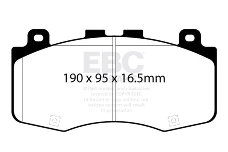 Plaquettes de frein avant EBC 2018+ Jeep Grand Cherokee Trackhawk Bluestuff