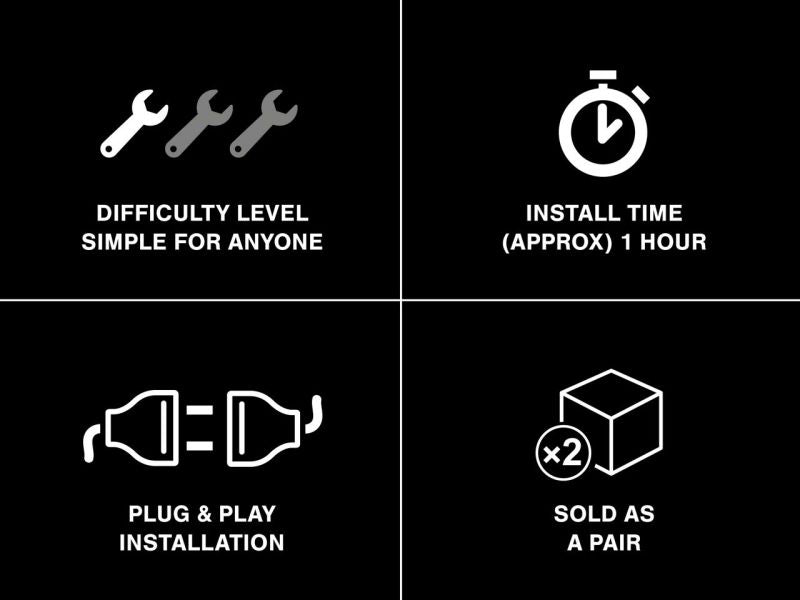 Phares de projecteur à LED Raxiom07-18 Jeep Wrangler JK - Boîtier chromé (lentille transparente)