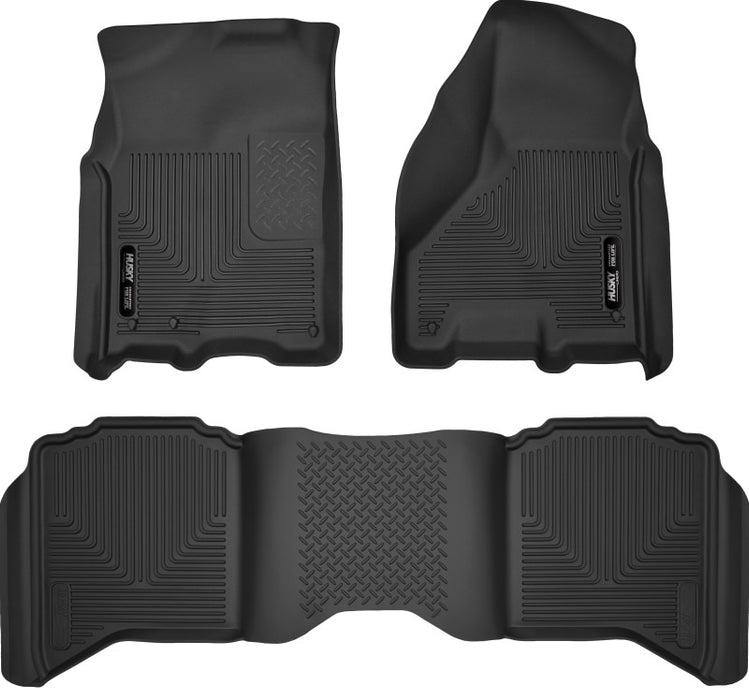 Revêtements de sol noirs Husky Liners 2012 Dodge Ram 1500/2500 Crew Cab WeatherBeater Combo