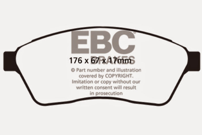 Plaquettes de frein avant EBC 10-11 Cadillac SRX 2.8 Turbo Greenstuff