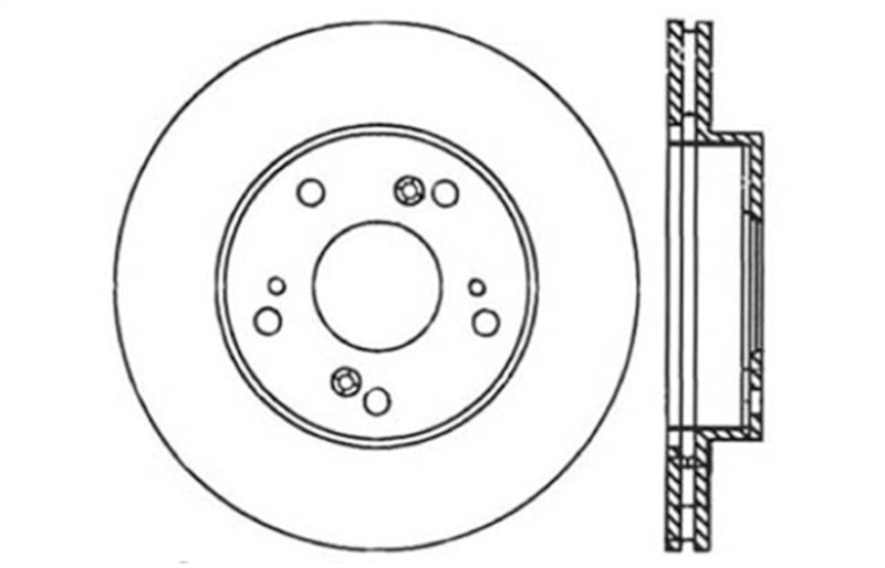 Rotor avant droit rainuré et percé StopTech 02-06 Acura RSX