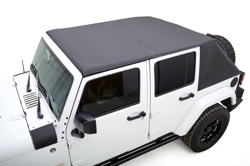 Jeep Wrangler JKU 07-18 Rugged Ridge 4 portes avec toit en tissu à points diamantés noirs Voyager