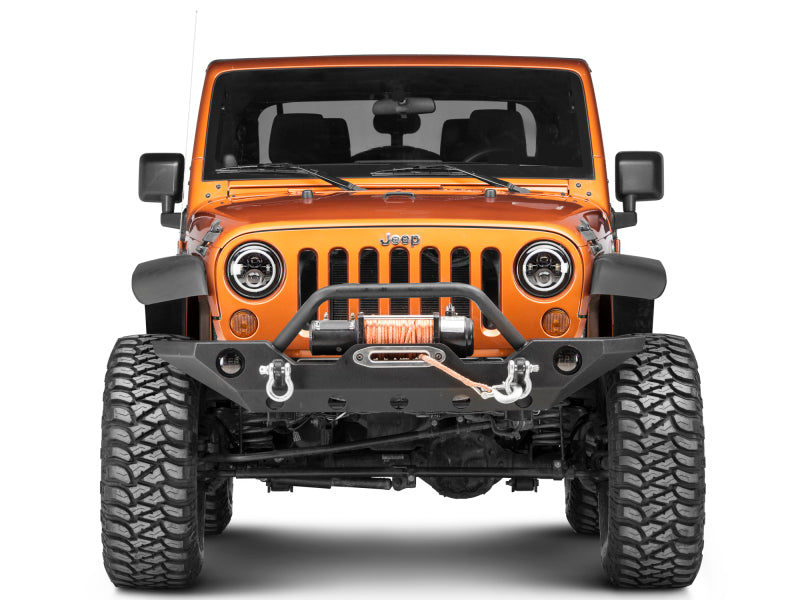 Phares axiaux à halo Raxiom 97-18 Jeep Wrangler TJ/JK avec signaux ambrés DRL - Blk Hsng (lentille transparente)