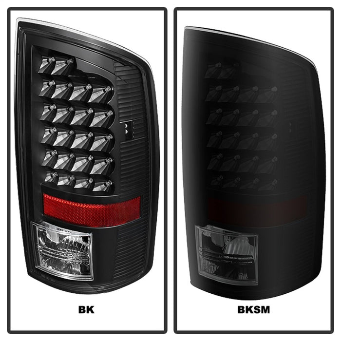 Feu arrière à LED Xtune Dodge Ram 02-06 1500 / Ram 2500/3500 03-06 Fumée noire ALT-JH-DR02-LED-BKSM