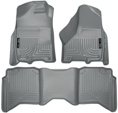 Revêtements de sol gris Husky Liners 2012 Dodge Ram 1500/2500/3500 Crew Cab WeatherBeater Combo