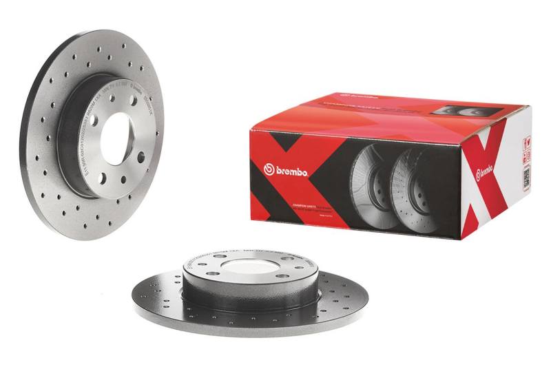 Brembo 95-02 VW Cabrio/93-99 Golf/90-99 Jetta Front Premium Xtra Cross Drilled UV Coated Rotor