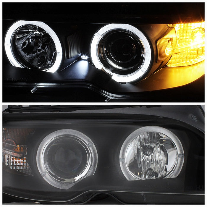 Projecteur Spyder BMW E46 Série 3 04-06 2 DR Modèle halogène - LED Halo Blk PRO-YD-BMWE4604-2DR-HL-BK