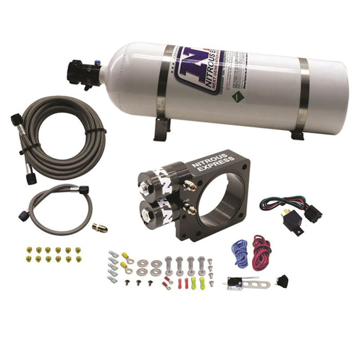 Kit de plaque nitreuse Nitrous Express 86-93 Ford Mustang GT 5.0L (tige de poussée) avec bouteille de 15 lb