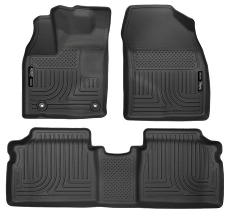 Revêtements de sol avant et 2e siège noirs Husky Liners 2015 pour Toyota Prius WeatherBeater