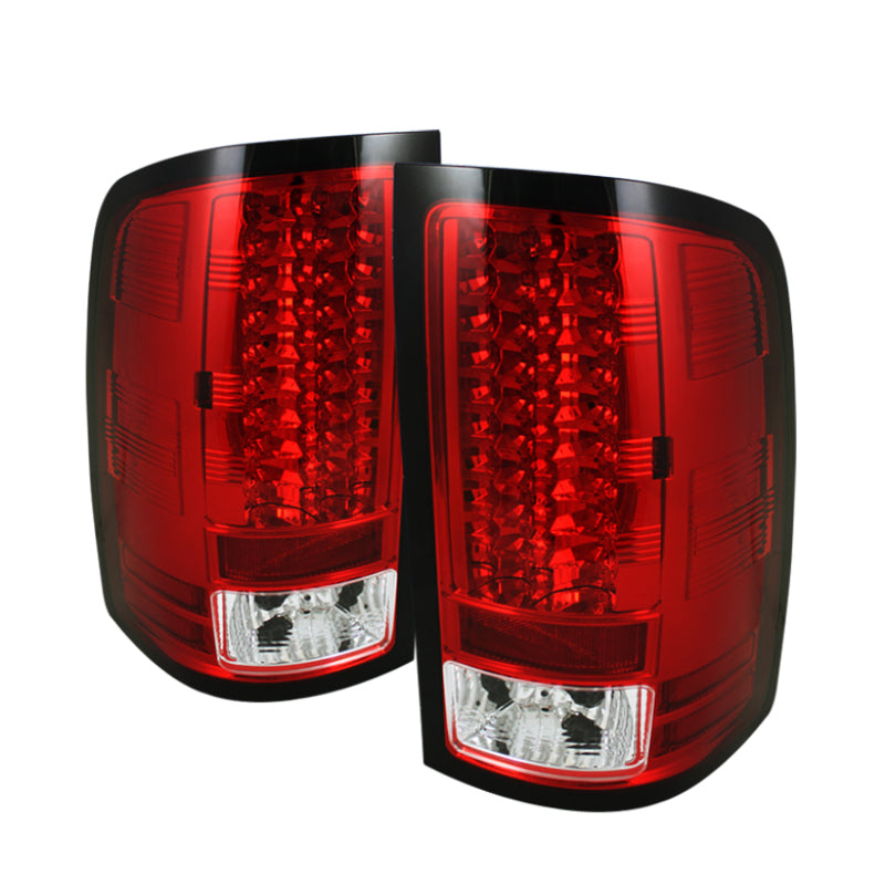 Spyder GMC Sierra 07-13 (pas 3500 Dually 4 roues arrière) Feux arrière à LED Rouge Clair ALT-YD-GS07-LED-RC