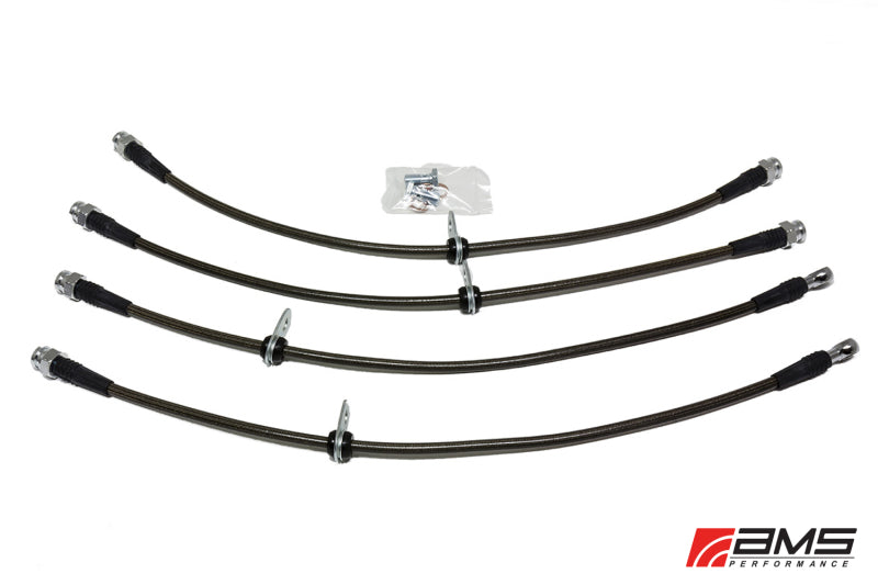 Conduites de frein en acier inoxydable AMS Performance 08-15 Mitsubishi EVO X (4 conduites)