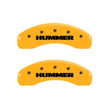 MGP 4 Caliper Covers Engraved Front & Rear Hummer Yellow Finish Black Char 2010 Hummer H3T